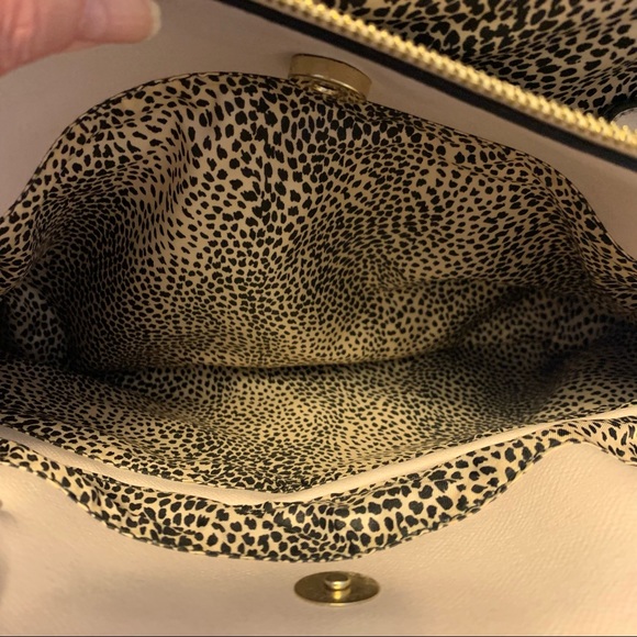 BLUSH PINK purse with rope trim and rope trim strap. Beautiful leopard interior. - Picture 8 of 16